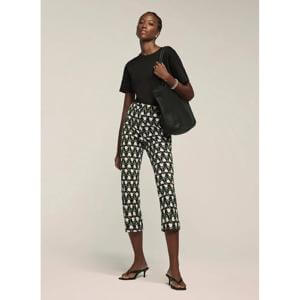 Mint Velvet Black Floral Print Capri Trousers